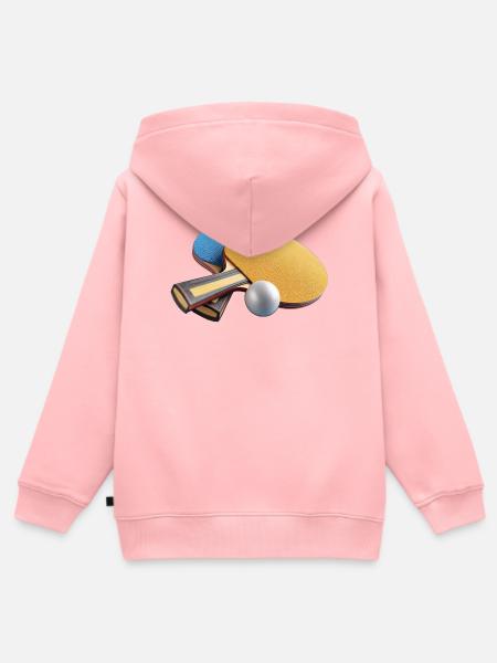 Farbkontrast Tischtennis-Paddles - Kinder Premium Organic Zip Hoodie - Rosa