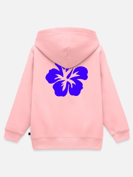 Hibiskus Silhouette Blüte - Kinder Premium Organic Zip Hoodie - Rosa
