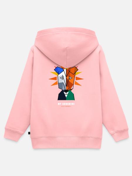 Jack-Russel-Terrier-Kubismus - Kinder Premium Organic Zip Hoodie - Rosa