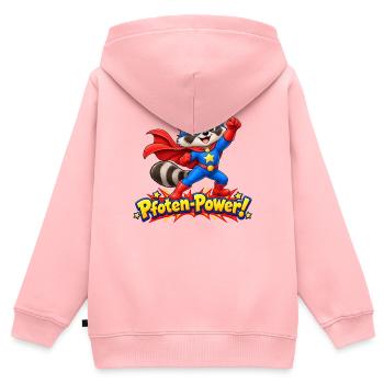 Superheld Waschbär - Pfoten-Power Comic Desig - Kinder Premium Organic Zip Hoodie - Rosa - Hinten - AI Model Kid Female (0cm)