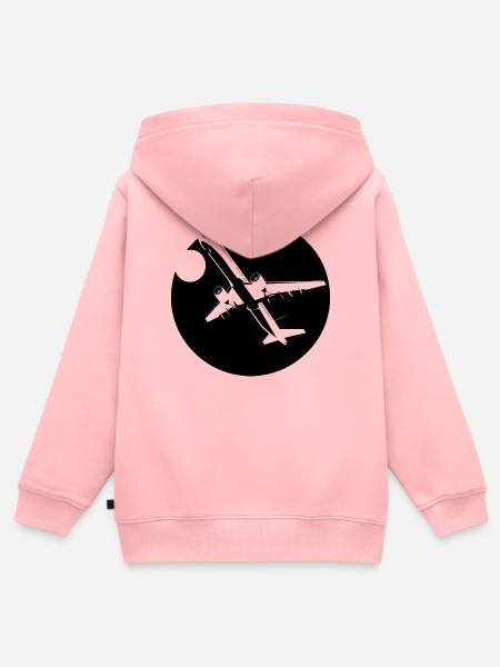Flugzeug Skizze - Kinder Premium Organic Zip Hoodie - Rosa