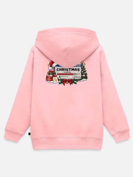 Christmas Loading - Kinder Premium Organic Zip Hoodie - Rosa