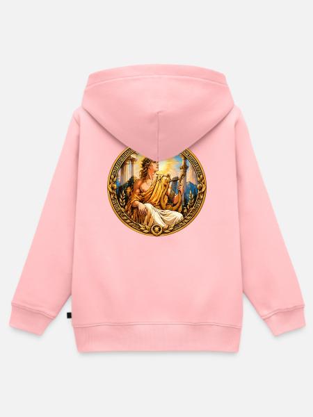 Goldene Sonnenharfe der Muse - Kinder Premium Organic Zip Hoodie - Rosa