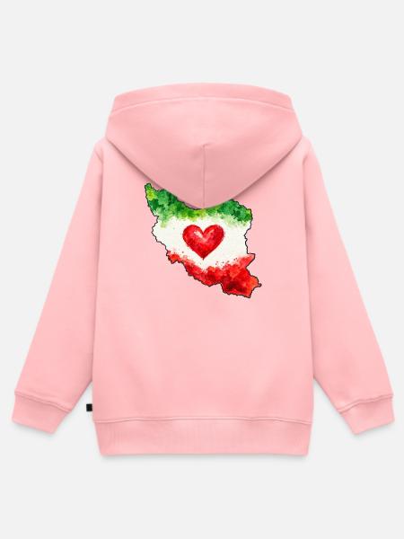 Iran Herz Liebe - Kinder Premium Organic Zip Hoodie - Rosa