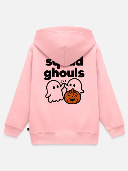 Squad Ghouls Halloween Pumpkin Crew - Kinder Premium Organic Zip Hoodie - Rosa