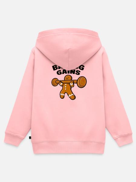Baking Gains: Ginger Krafttraining - Kinder Premium Organic Zip Hoodie - Rosa
