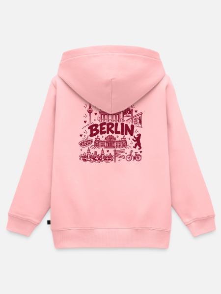 Berlin - Hauptstadt mit Sehenswürdigkeiten - Kinder Premium Organic Zip Hoodie - Rosa