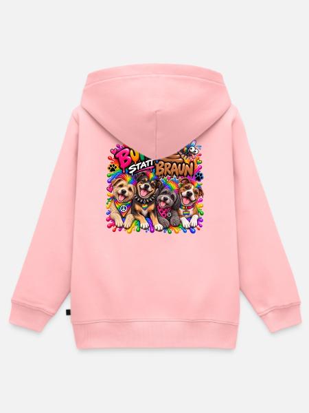 Bunt statt Braun: Hundevielfalt - Kinder Premium Organic Zip Hoodie - Rosa