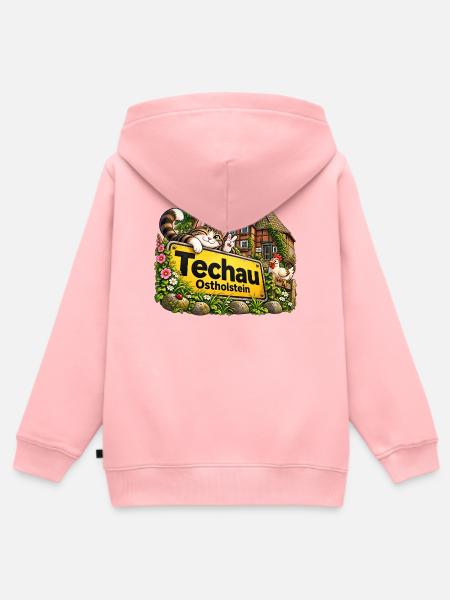 Ortschaft Techau - Gemeinde Ratekau - Ostholstein - Kinder Premium Organic Zip Hoodie - Rosa
