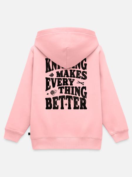 Knitting makes everything better - Kinder Premium Organic Zip Hoodie - Rosa