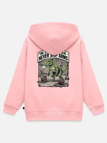 Dinosaurier vs Langhantel - Kinder Premium Organic Zip Hoodie - Rosa