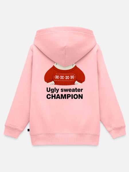Polarbär im Ugly Sweater Champion - Kinder Premium Organic Zip Hoodie - Rosa