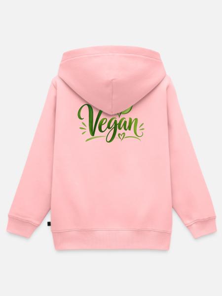 Vegan - Veganer - fleischfrei - fleischlos - Kinder Premium Organic Zip Hoodie - Rosa