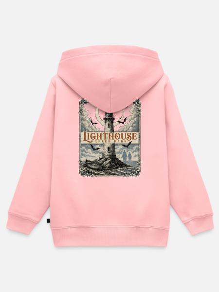Lighthouse After Dark Leuchtturm Küste - Kinder Premium Organic Zip Hoodie - Rosa