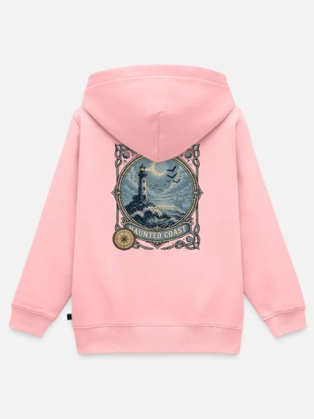 Haunted Coast Leuchtturm Küste - Kinder Premium Organic Zip Hoodie - Rosa