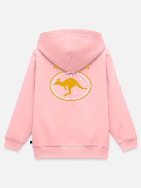 Australia - Australien - Down Under - Känguru - Kinder Premium Organic Zip Hoodie - Rosa