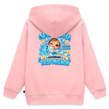 Wassermann-Aszendent zu niedlich - Kinder Premium Organic Zip Hoodie - Rosa - Hinten - AI Model Kid Female (0cm)