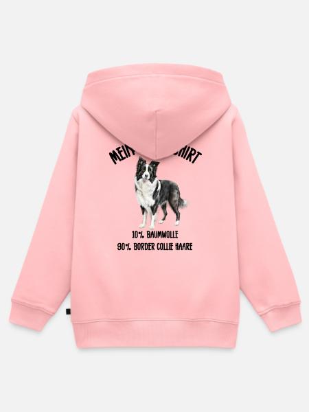 Border Collie Schlafshirt Hütehund - Kinder Premium Organic Zip Hoodie - Rosa