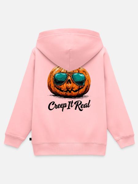 Kürbis-Sonnenbrille: Creep It Real - Kinder Premium Organic Zip Hoodie - Rosa