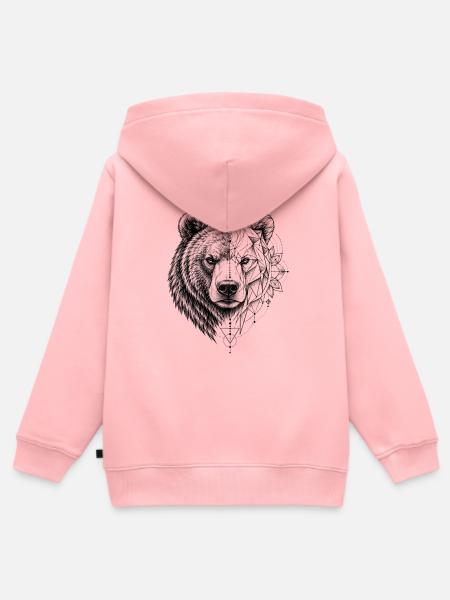 Bär – Stärke der Wildnis - Kinder Premium Organic Zip Hoodie - Rosa