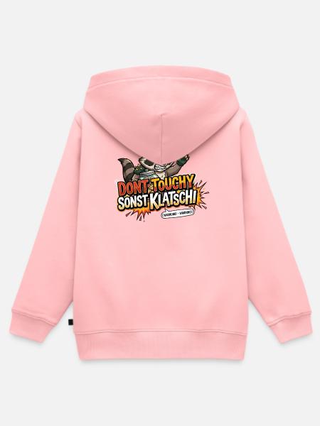 Waschbär Spruch Nicht anfassen - Kinder Premium Organic Zip Hoodie - Rosa