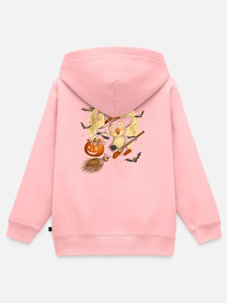 Pinguin-Hexe Halloween-Pinguin - Kinder Premium Organic Zip Hoodie - Rosa