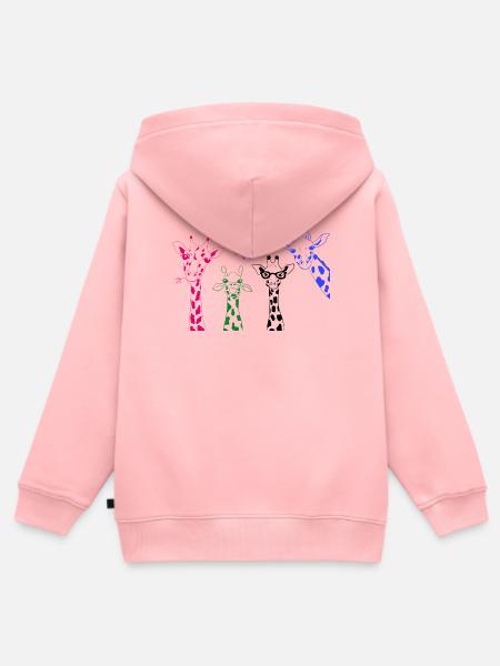 Bunte Giraffen Pop-Art Muster - Kinder Premium Organic Zip Hoodie - Rosa
