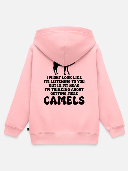 Kamel Humor Spruch - Kinder Premium Organic Zip Hoodie - Rosa