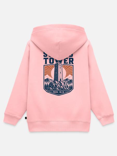 Starke Turm-Sprichwörter - Kinder Premium Organic Zip Hoodie - Rosa
