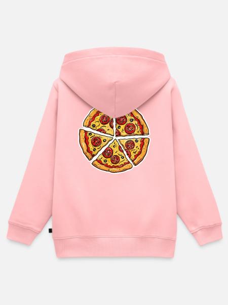Pizza Grafik - Kinder Premium Organic Zip Hoodie - Rosa
