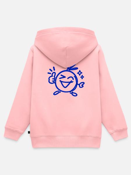 Alles Super – Zwinkernder Charakter Line Art - Kinder Premium Organic Zip Hoodie - Rosa