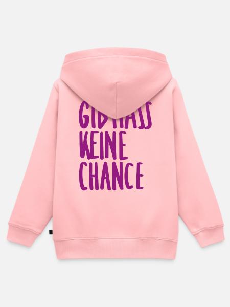 Gib Hass Keine Chance - Kinder Premium Organic Zip Hoodie - Rosa