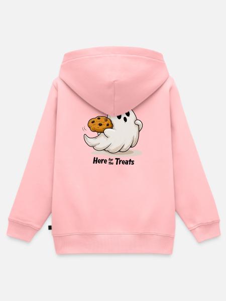 Geist mit Cookie Halloween - Kinder Premium Organic Zip Hoodie - Rosa