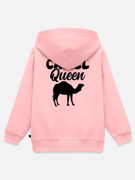 Camel Queen - Kinder Premium Organic Zip Hoodie - Rosa