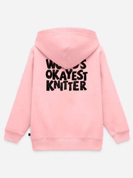 World’s okayest Knitter - Kinder Premium Organic Zip Hoodie - Rosa