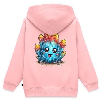 Leuchtender Kristall  - Kinder Premium Organic Zip Hoodie - Rosa - Hinten - AI Model Kid Female (0cm)