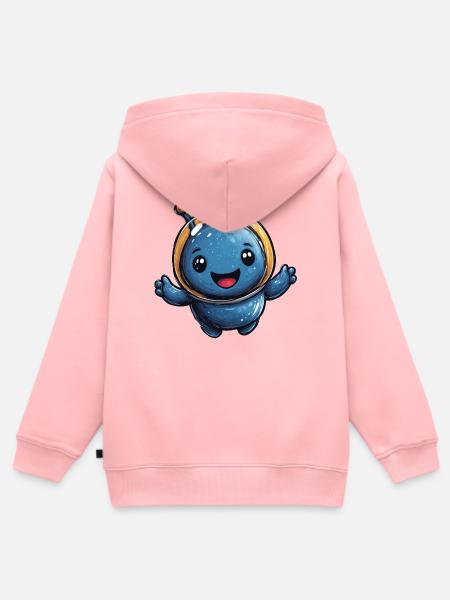 Kosmischer Astronaut Alien - Kinder Premium Organic Zip Hoodie - Rosa