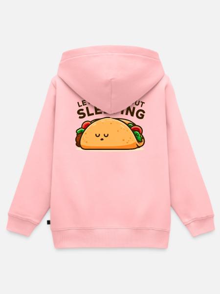 Taco Schlafkumpel Motiv - Kinder Premium Organic Zip Hoodie - Rosa