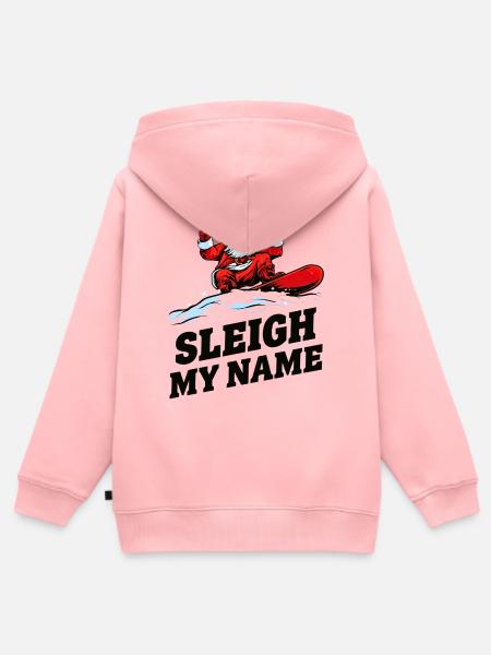 Sleigh My Name Santa - Kinder Premium Organic Zip Hoodie - Rosa