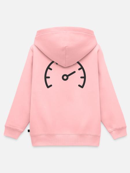 Performance-Tachoter-Liniensymbol - Kinder Premium Organic Zip Hoodie - Rosa