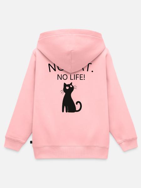 Keine Katze kein Leben - Kinder Premium Organic Zip Hoodie - Rosa
