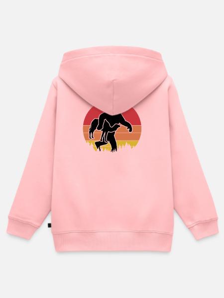 Bigfoot Kamel Retro-Style - Kinder Premium Organic Zip Hoodie - Rosa