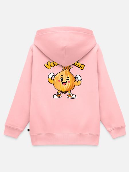 Veggie Wins Zwiebel - Kinder Premium Organic Zip Hoodie - Rosa