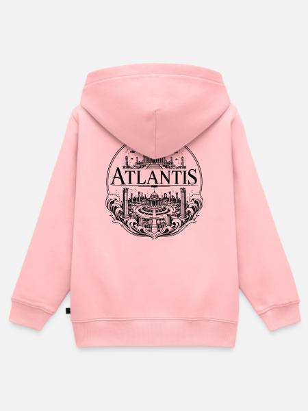Atlantis Ancient City Emblem - Kinder Premium Organic Zip Hoodie - Rosa