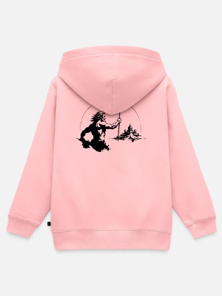 Atlantis-Meeresgott - Kinder Premium Organic Zip Hoodie - Rosa