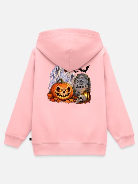 Süßes oder Saures Halloween - Kinder Premium Organic Zip Hoodie - Rosa