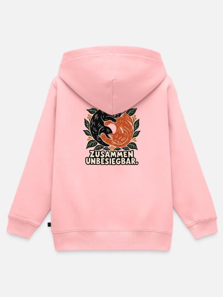 Zusammen unbesiegbar - Kinder Premium Organic Zip Hoodie - Rosa