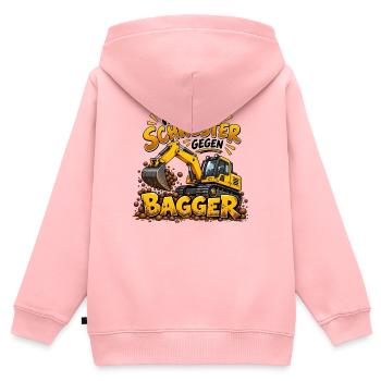 Tausche Schwester gegen Bagger - Kinder Premium Organic Zip Hoodie - Rosa - Hinten - AI Model Kid Female (0cm)