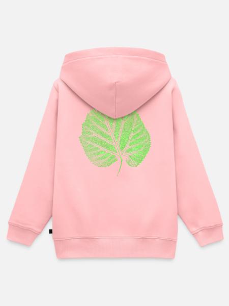 Haselnussblatt / Blätter & Natur - Botanisch - Kinder Premium Organic Zip Hoodie - Rosa