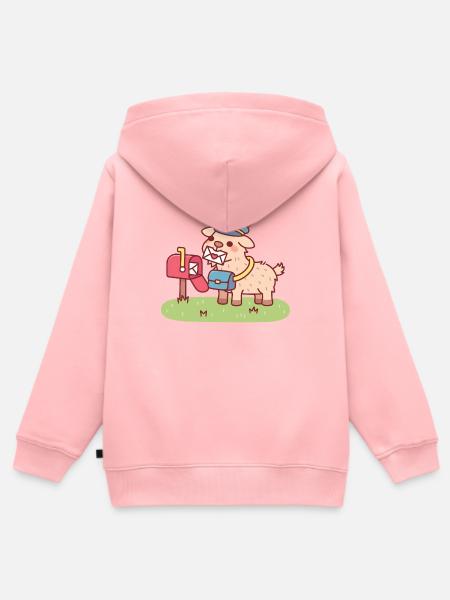 Cute Goat Postzustellung - Kinder Premium Organic Zip Hoodie - Rosa
